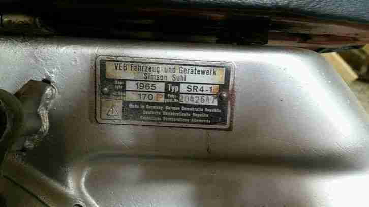 Simson sr 41 Bastler fahrzeug