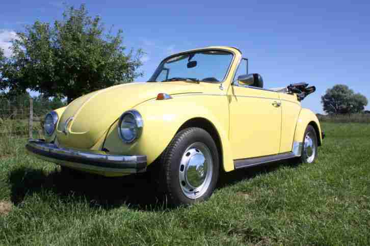Sommertraum in gelb VW Käfer Cabrio 1303 H Kennzeichen