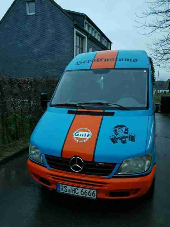 Sprinter 313 cdi Wohnmobil Gulf Style Renntransporter Bastler Baujahr 2001