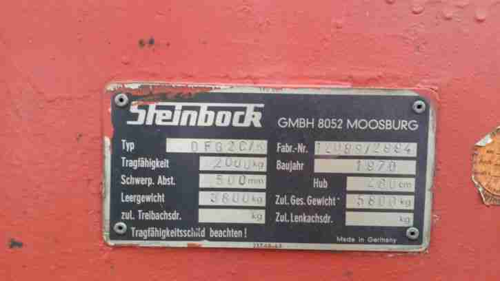 Steinbock Diesel Stapler DFG 20C/K 2 to. Hubkraft