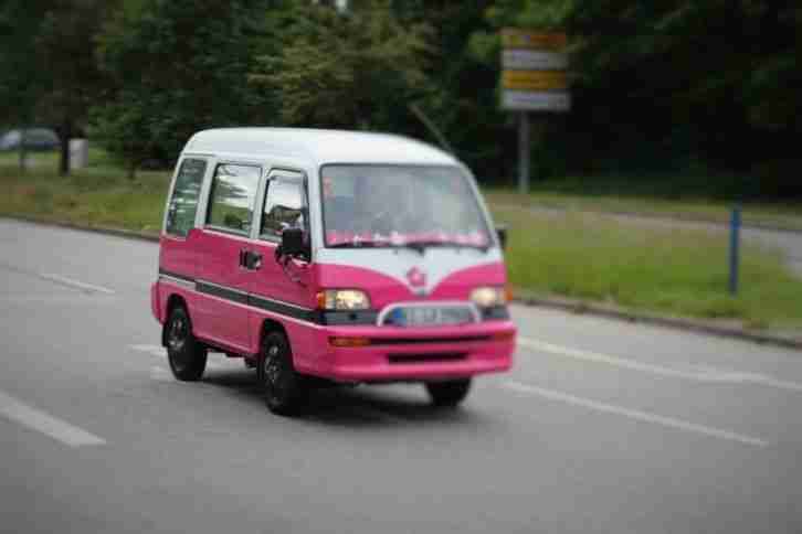 Subaru Libero kultiger Mini Bus pink Einzelstück 6sitzer Camping Familie