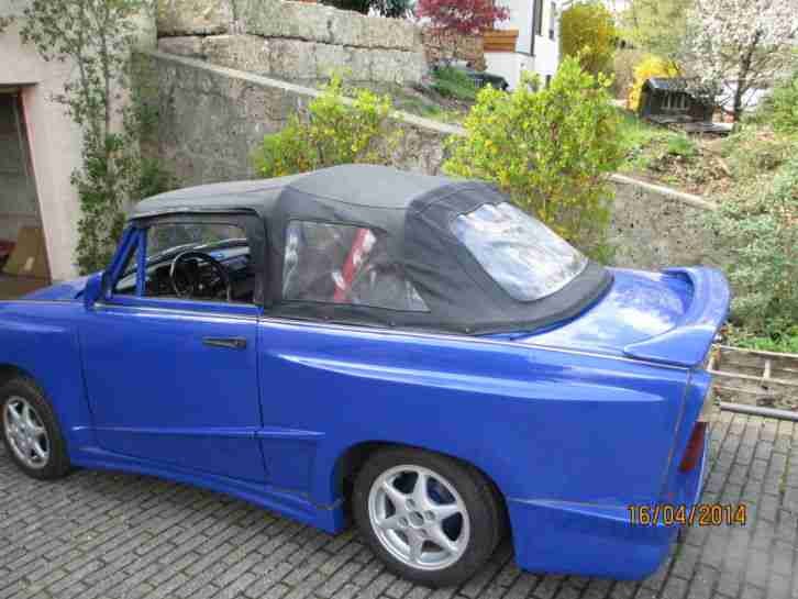 Trabant 1.1 Cabrio Blau Kotflügelverbreiterung, Spoiler,Allufelgen, Breitreifen