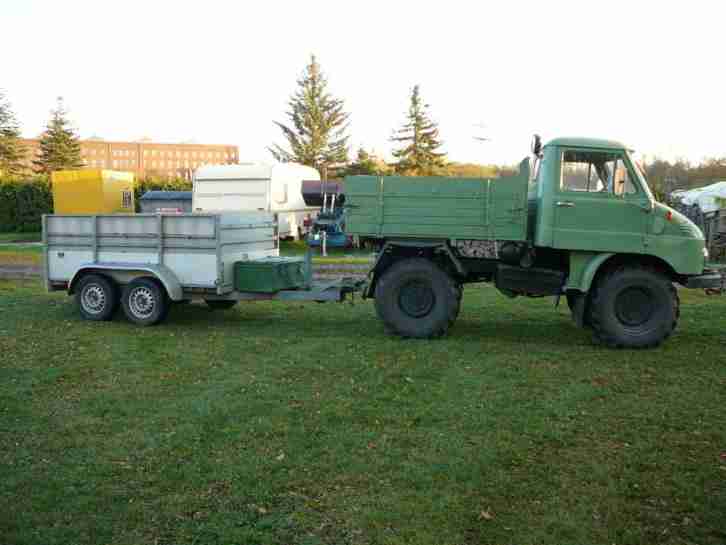 Unimog 411 Allrad Kipper mit 2 Tonnen Anhänger