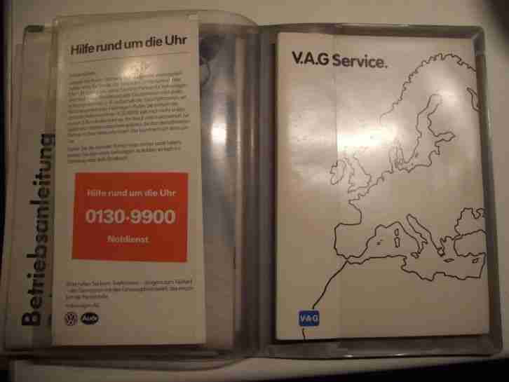 V.A.G Service, alte Mappe für Polo Auslieferung 1992, Betriebsanl., Serviceplan