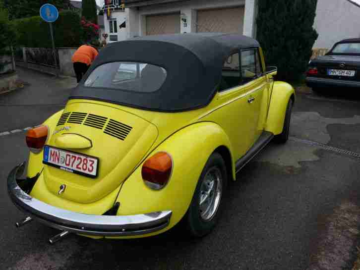 VW-Käfer Cabrio, gelb, Bj. ´73, 1303 LS, KM lt. Tacho (125000), neu restauriert