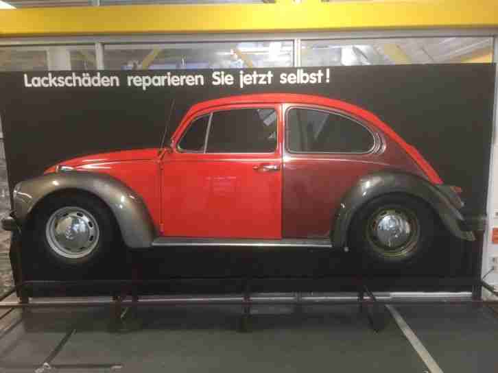 VW Käfer an Dekowand, Fahrerseite, Originalgröße,