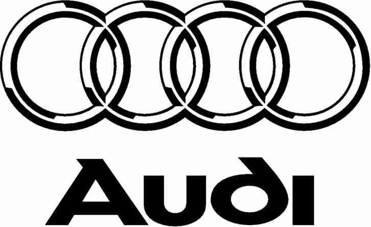 Wandtattoo Audi & 4 Rings Emblem Combo Garage Sign Decor Sticker