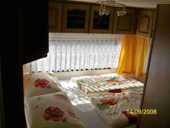 Wohnwagen Hobby 520 Dauercamping mit fester Dusche und Toilette, rollfähig