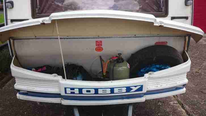 Wohnwagen Hobby Prestige 495, Vorzelt, Sommersegel Etagenbett
