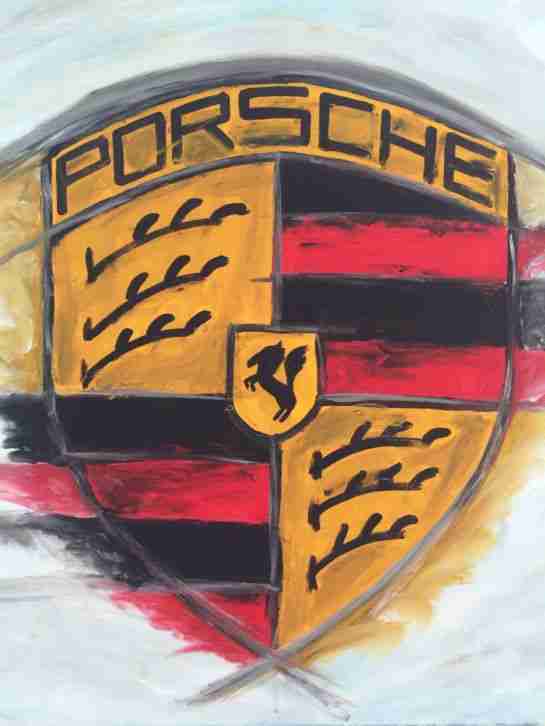 XXL Porsche Wappen 911 991 993 997 Targa Cayenne Cayman 100 X 100 Ölbild