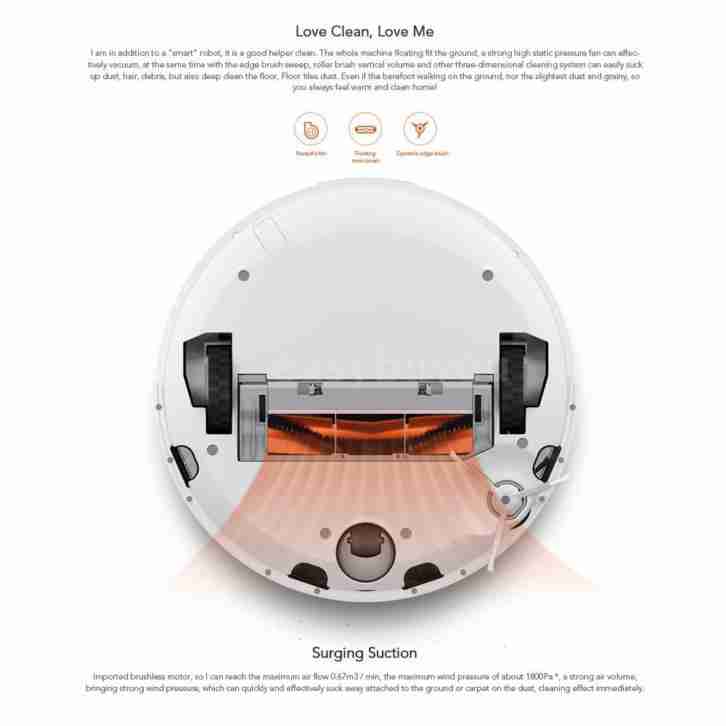 Xiaomi Mijia Smart Staubsauger Staub Collector Roboter Pfad-Plan Remote APP Y0C9