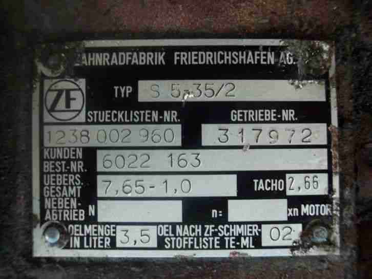 ZF Getriebe S5 35 2 132000 Magirus DEUTZ IVECO Renault