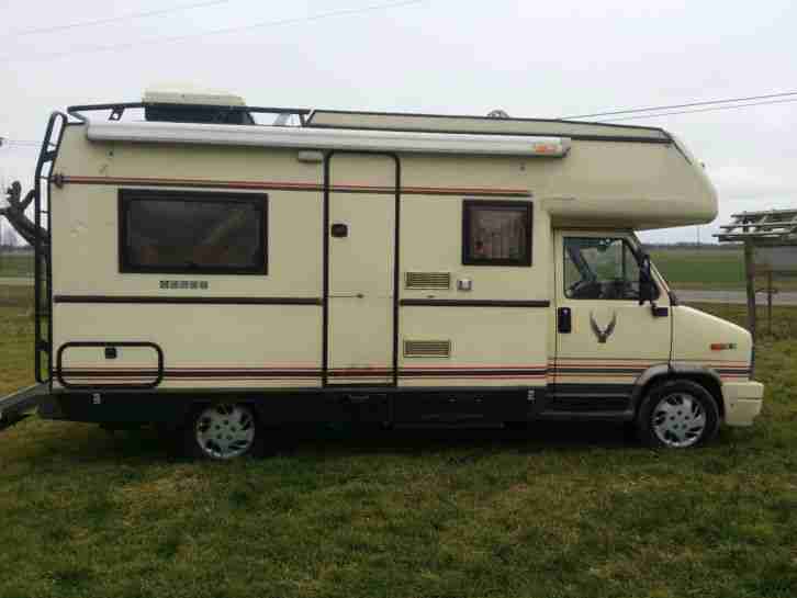 fiat wohnmobil frankia aufbau 2,4 diesel bj.10/87 tüv 9/15 zugel.fahrbereit