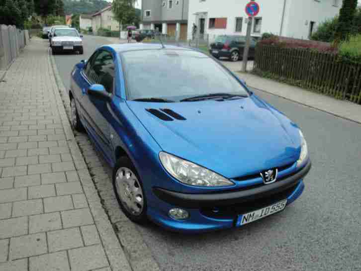 peugeot 206 cc 2.0 cabrio blau metalic