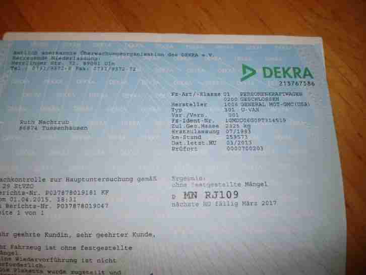 pontiac trans sport 2,3 16v opel ,tüv au neu euro 2 plakette grün