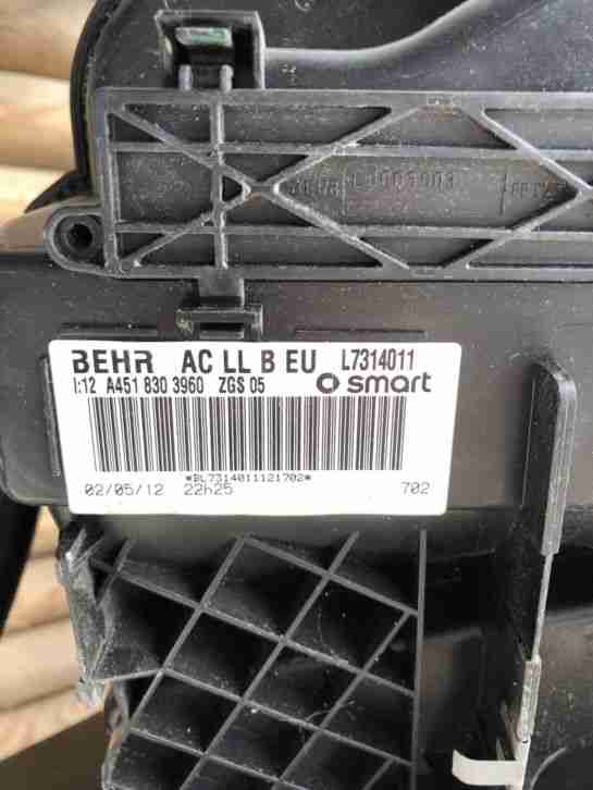 smart fortwo 451 / Ersatzteile / Lüfter/ Klima / Lüfter Einheit / Gebläse / In