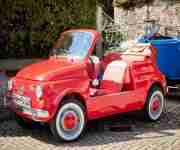 Wohnmobil Begleitfahrzeug 460 kg, Fiat 500 Jolly Cabrio Oldtimer H Kennzeichen
